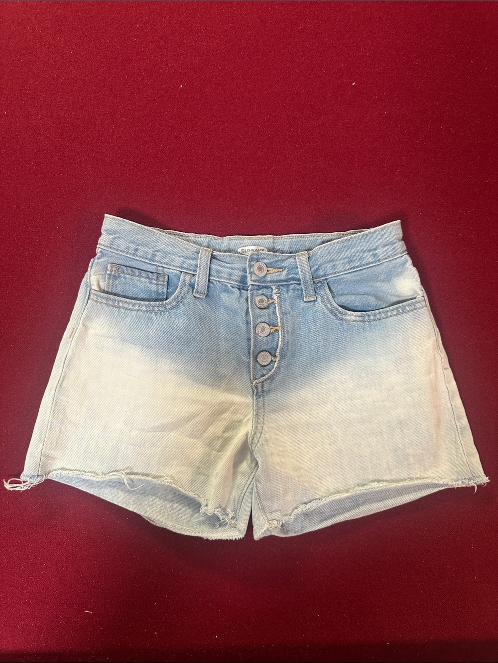 Old Navy Light Blue Ombre Denim Button-Front Kids Shorts